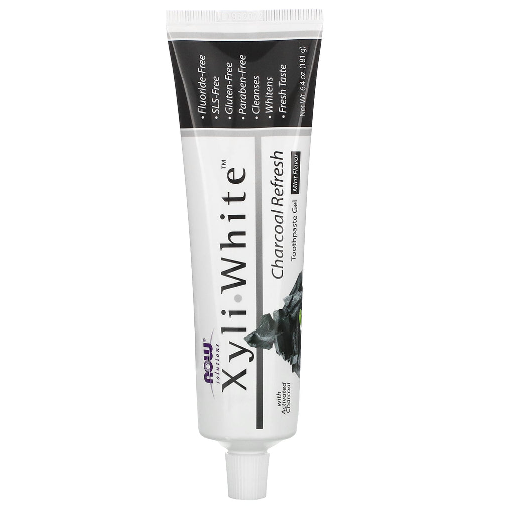معجون اسنان بالفحم المنعش والنعناع بدون فلورايد حجم كبير 181 غرام NOW Foods XyliWhite Charcoal Refresh Toothpaste Gel Mint (Best Before 01-05-2027) معجون اسنان بالفحم المنعش والنعناع بدون فلورايد حجم كبير 181 غرام NOW Foods XyliWhite Charcoal Refresh Toothpaste Gel Mint (Best Before 01-05-2027)