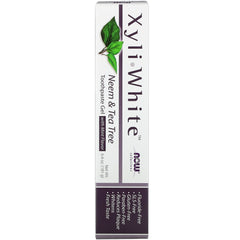 معجون اسنان بالنيم وشجرة الشاي والنعناع بدون فلورايد حجم كبير 181 غرام Toothpaste Gel Refreshmint Now Foods‏ XyliWhite (Best Before 01-03-2027)