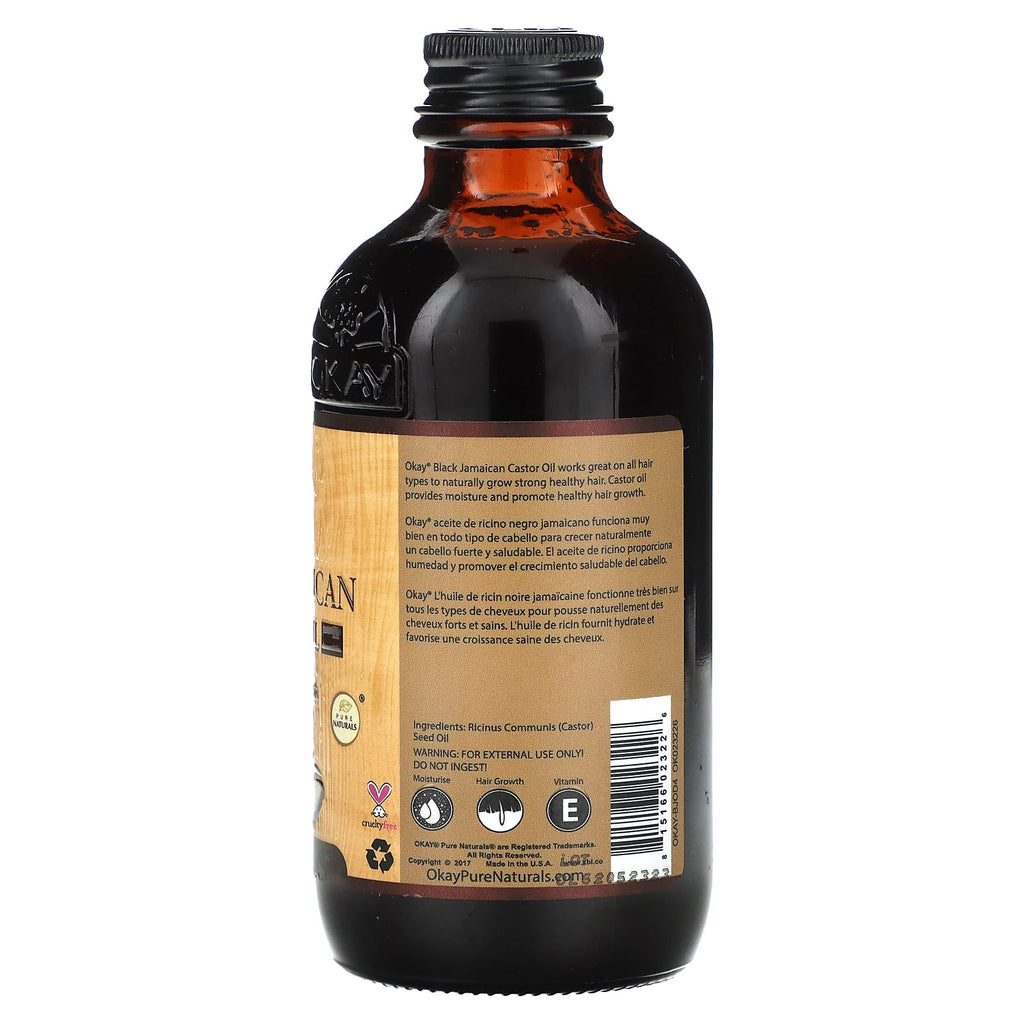 زيت الخروع الجامايكي الأسود ، أصلي داكن 118 مل Okay Pure Naturals, Black Jamaican Castor Oil, Original Dark زيت الخروع الجامايكي الأسود ، أصلي داكن 118 مل Okay Pure Naturals, Black Jamaican Castor Oil, Original Dark