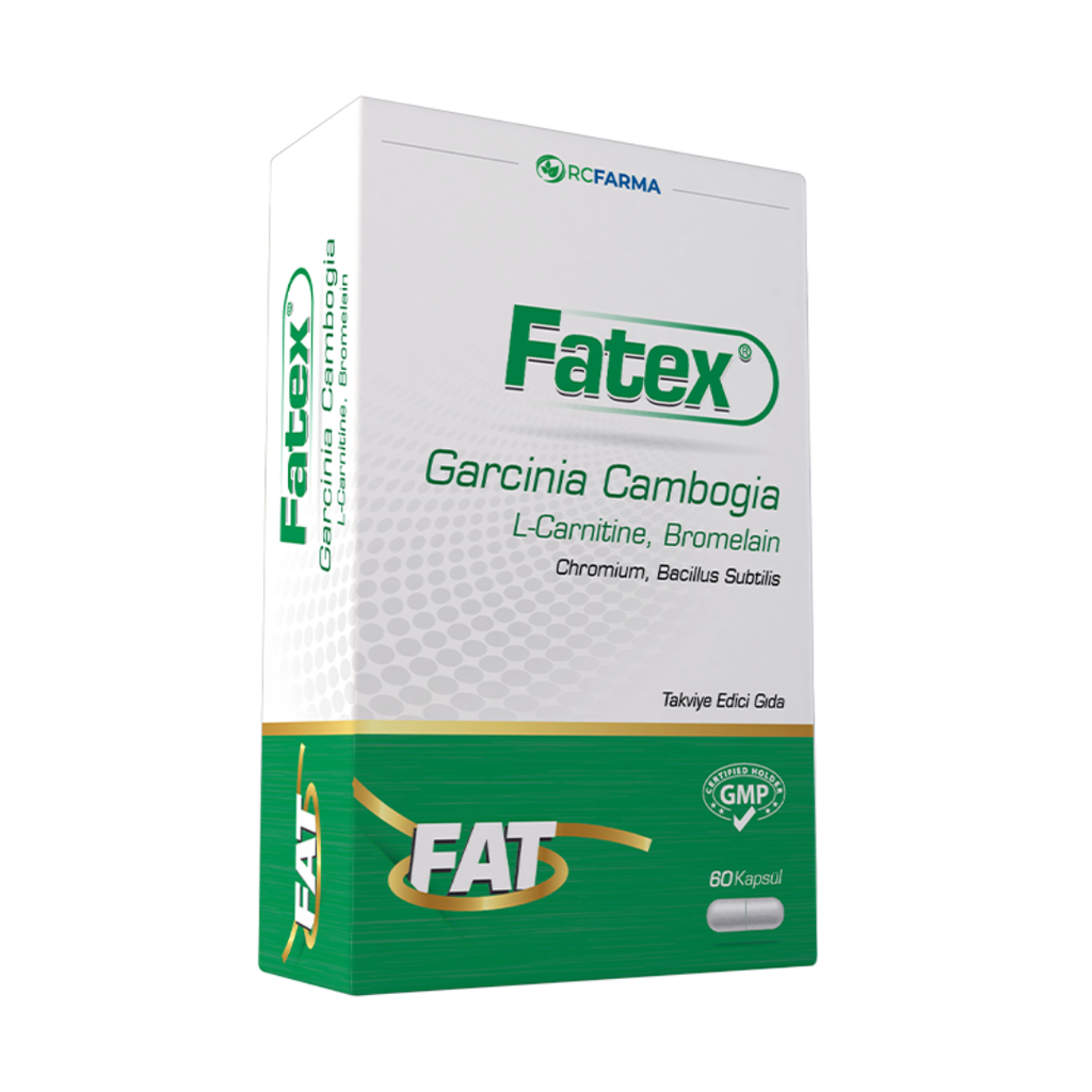 تركيبة التنحيف بخلاصة غارسينيا كامبوجيا مع إل-كارنيتين وكروميوم وغيره 11 عنصر 60 كبسولة (منتج تركي) RCFARMA Fatex Garcinia Cambogia L-Carnitine - Chromium (Best Before 01-06-2028)