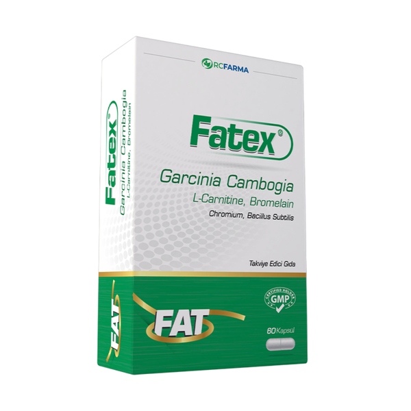 تركيبة التنحيف بخلاصة غارسينيا كامبوجيا مع إل-كارنيتين وكروميوم وغيره 11 عنصر 60 كبسولة (منتج تركي) RCFARMA Fatex Garcinia Cambogia L-Carnitine - Chromium (Best Before 01-06-2028)