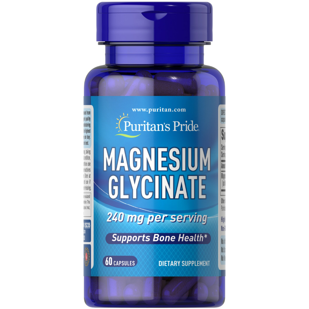 مغنسيوم جلايسينيت 120 ملغم 60 كبسولة Puritan's Pride Magnesium Glycinate