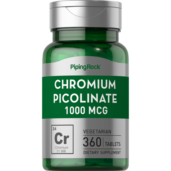 كروميوم بايكلونيت 1000 مكجم 360 قرص PipingRock Chromium Picolinate