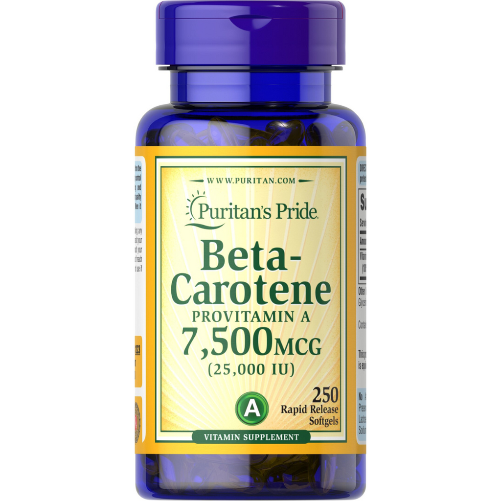 فيتامين أ بيتا كاروتين 25000 وحدة 250 حبة Puritan's Pride Beta Carotene