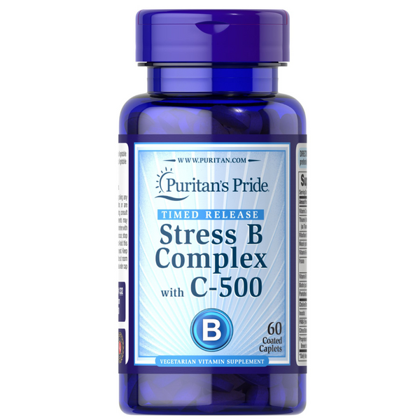 فيتامين ب كومبلكس عيار عالي مع فيتامين سي 846 ملغم 60 كبسولة Puritan's Pride Stress Vitamin B-Complex with Vitamin C-500