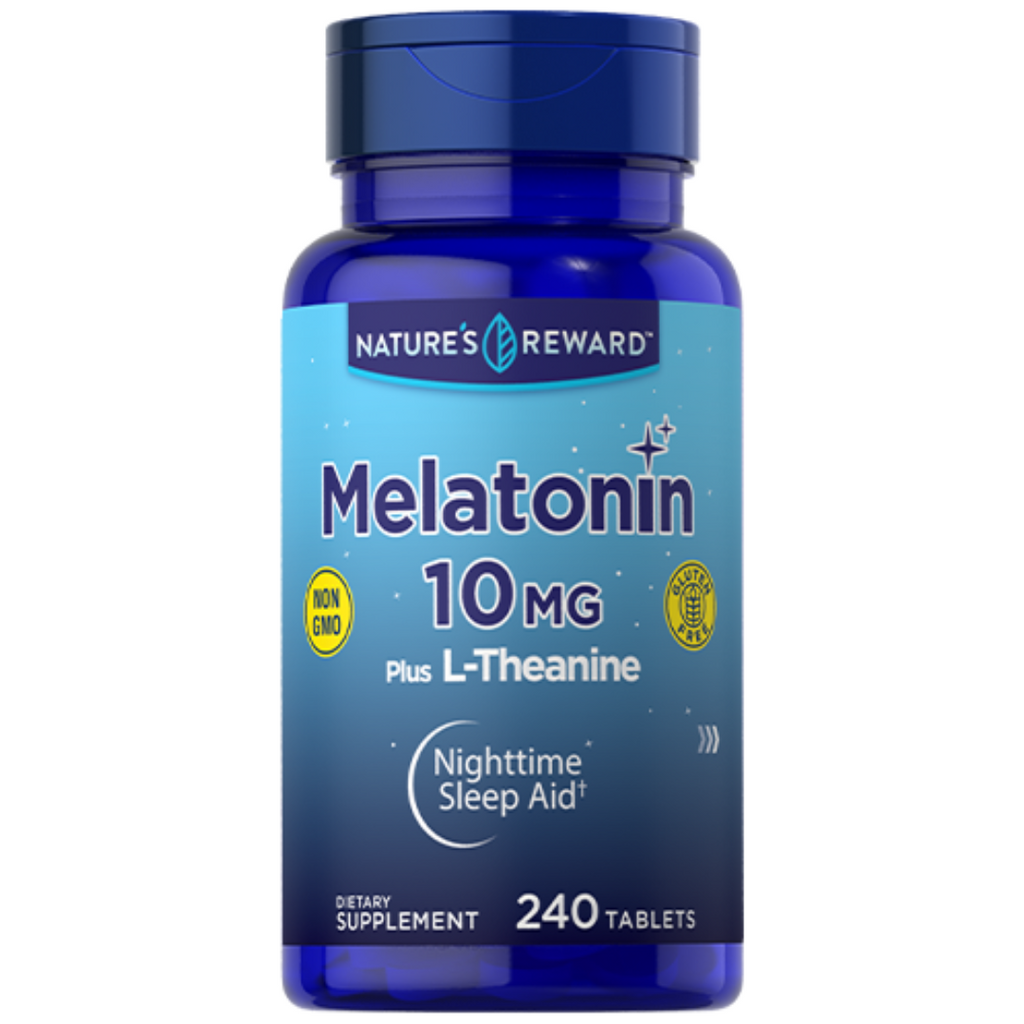 ميلاتونين 10 ملجم مع ل-ثيانين 5.5 ملجم 240 قرص Nature's Reward Melatonin plus L-Theanine