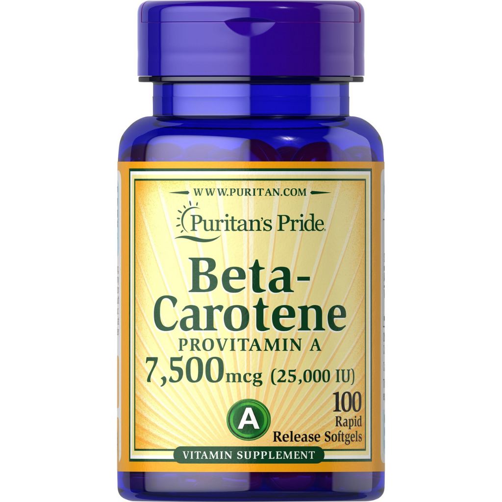 فيتامين أ بيتا كاروتين 25000 وحدة 100 حبة Puritan's Pride Beta Carotene