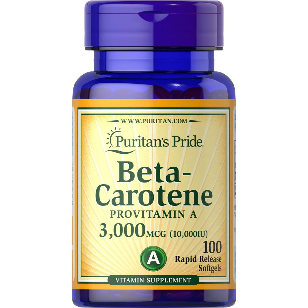 فيتامين أ بيتا كاروتين 10000 وحدة 100 حبة Puritan's Pride Beta Carotene