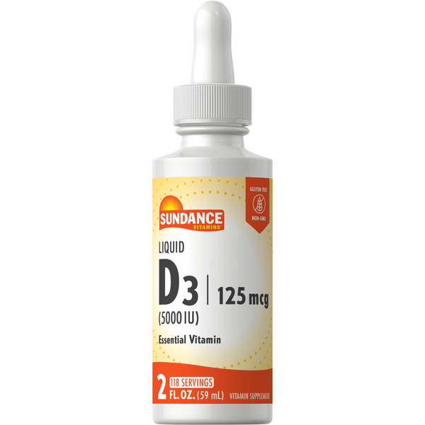 فيتامين د3 سائل 5000 وحدة كل 0.5 مل ( 1000 وحدة كل 3 نقاط) 59 مل Sundance Vitamins LIQUID Vitamin D3 (Non-GMO)