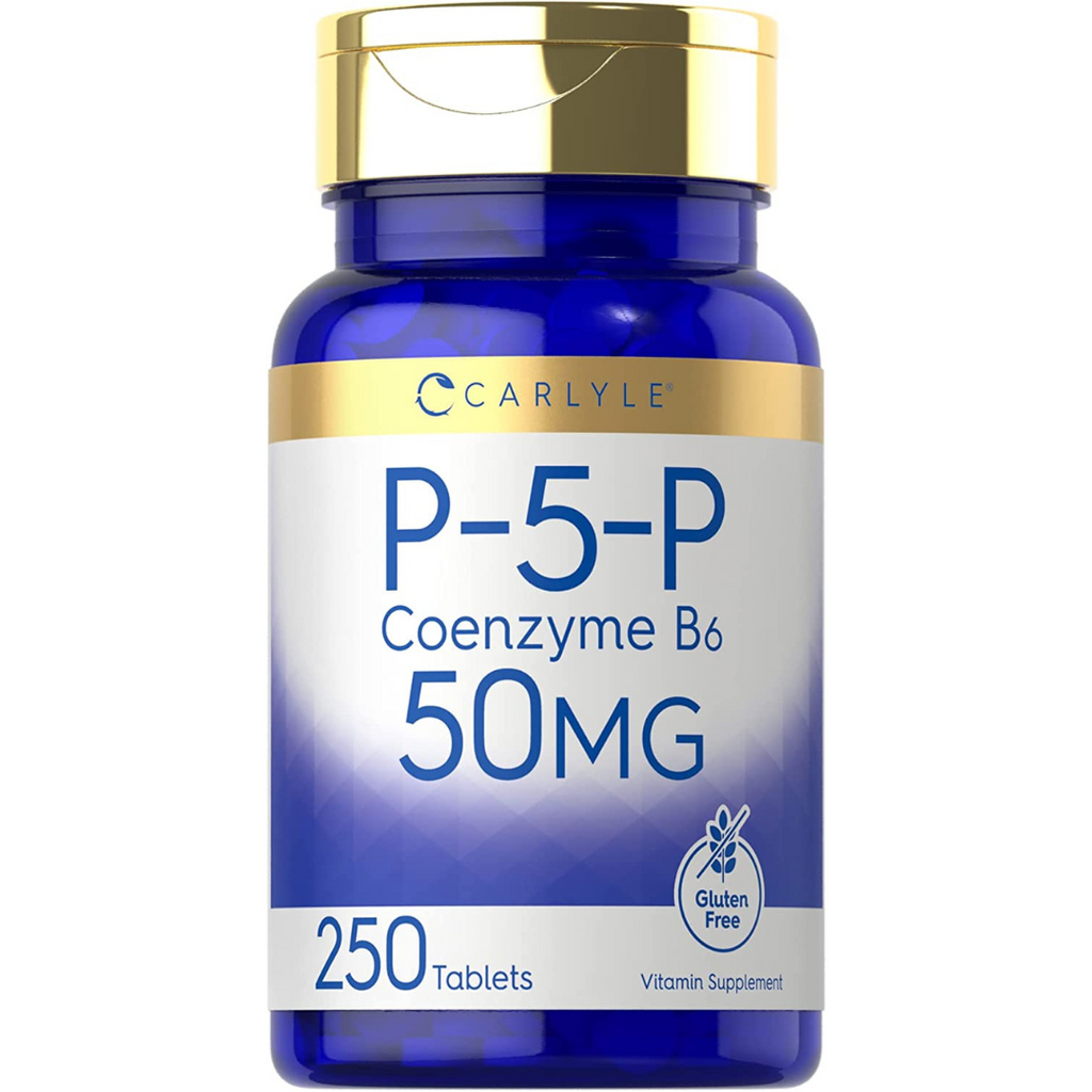 فيتامين ب6 الافضل بيريدوكسال-5-فوسفات 50 ملجم 250 قرص Carlyle P-5-P Coenzyme Vitamin B6, Pyridoxal 5 Phosphate