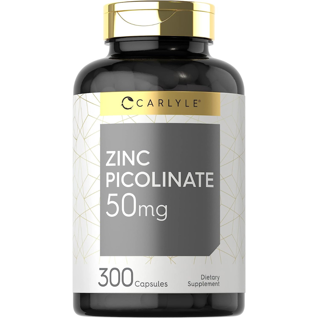 زنك بيكولينات 50 ملجم 300 كبسولة Carlyle Zinc Picolinate (Non-GMO) (Best Before 01-09-2027)
