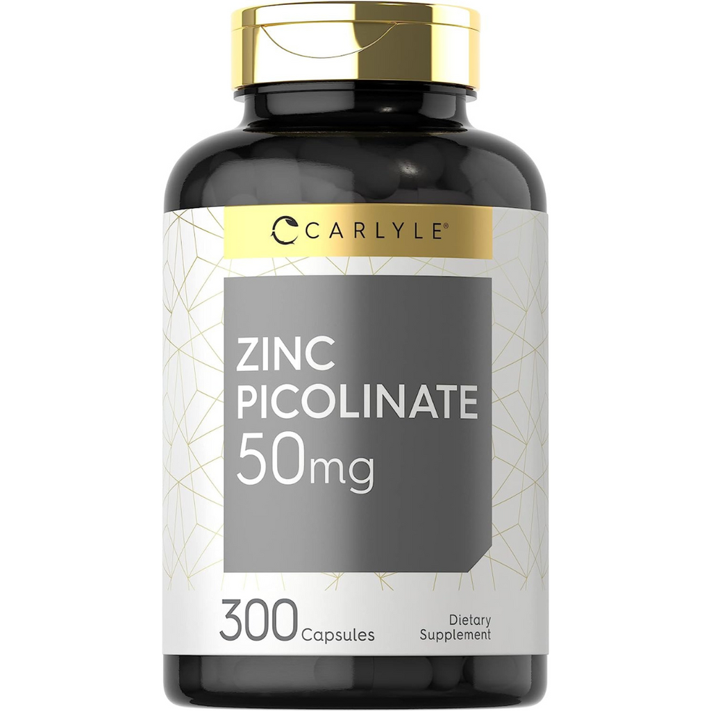 زنك بيكولينات 50 ملجم 300 كبسولة Carlyle Zinc Picolinate (Non-GMO) (Best Before 01-10-2026)