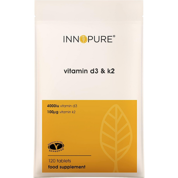 فيتامين د3 4000 وحدة مع ك2 100 ميكرو 120 قرص INNOPURE Vitamin D3 + K2 MK-7
