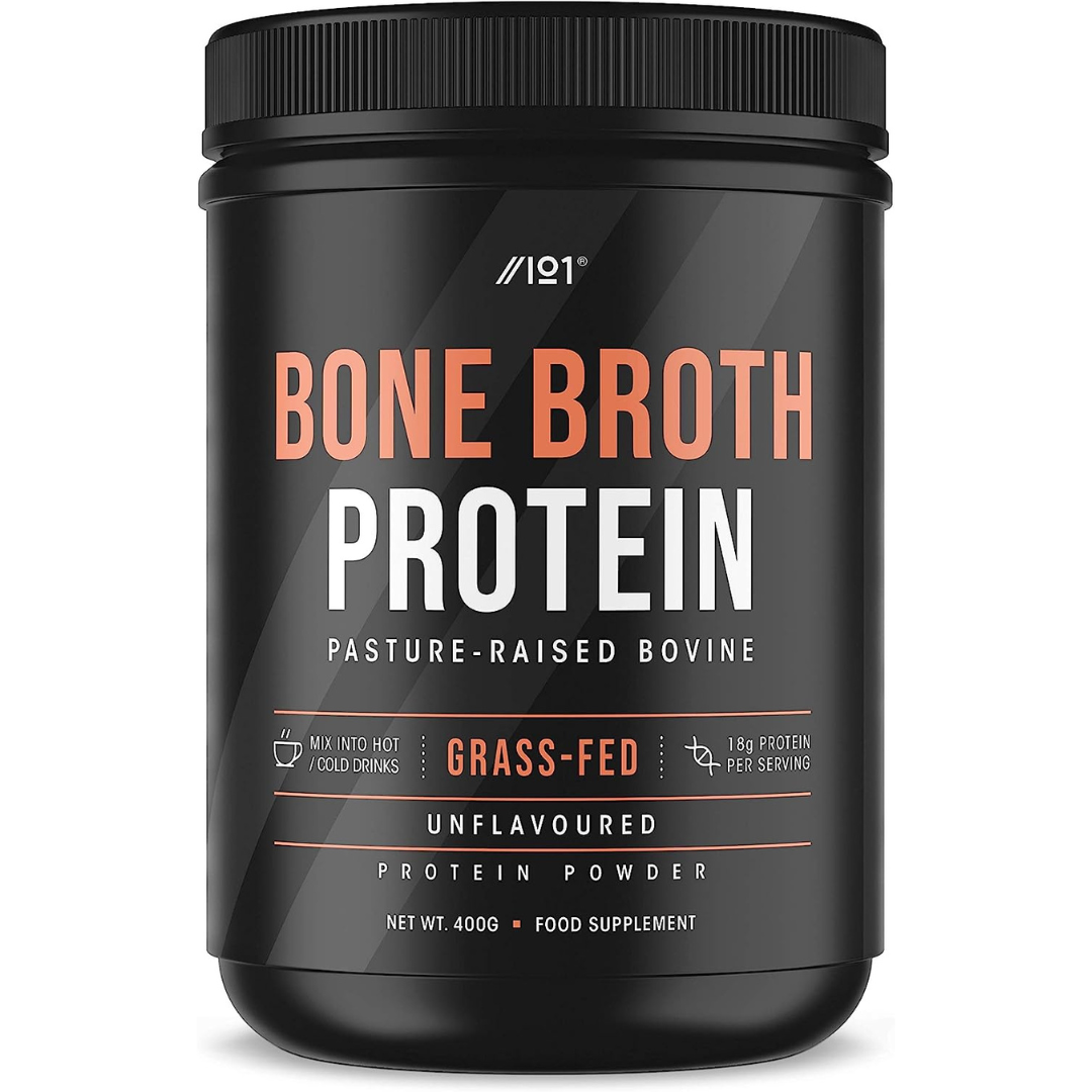 شوربة عظام الأبقار بودرة (متغذية على الأعشاب) 400 جرام ALPHA01 Grass-Fed Bone Broth Beef Protein Powder (Best Before 01-10-2028)
