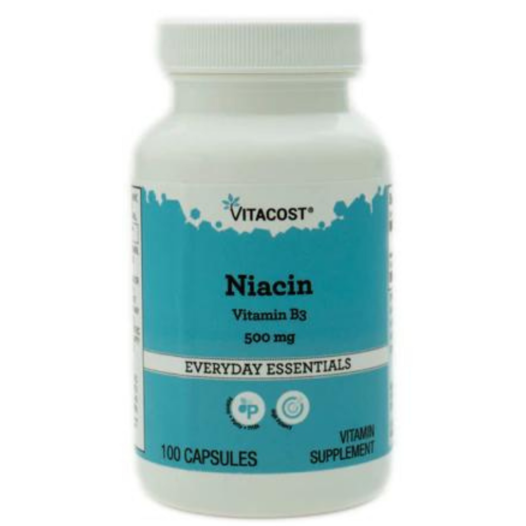 نياسين ب3 500 ملجم 100 كبسولة Vitacost Niacin Vitamin B3 (Best Before 01-12-2024)