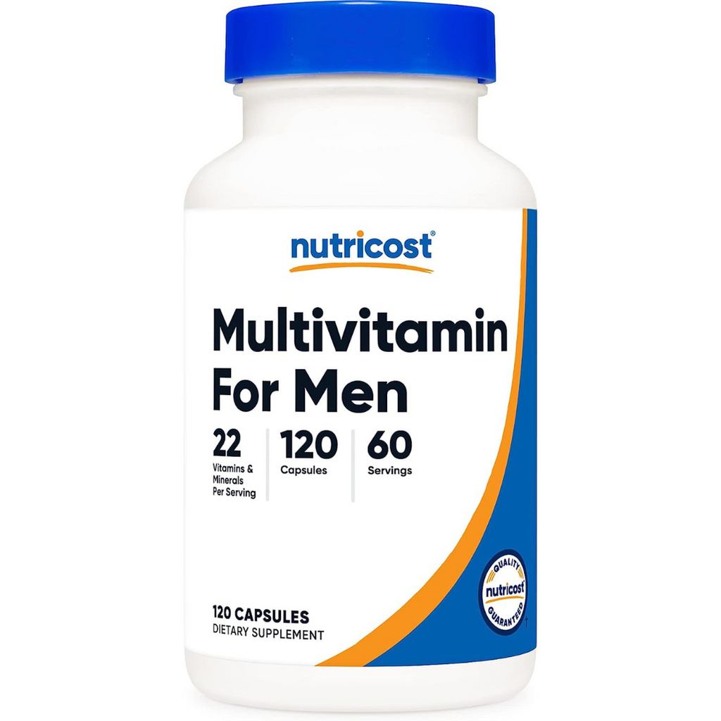 فيتامينات ومعادن كليتد وأعشاب متعددة الأفضل للرجال 26 عنصر 120 كبسولة Nutricost Multivitamin for Men Non-GMO (Best Before 01-10-2026)
