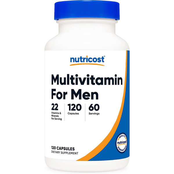فيتامينات ومعادن كليتد وأعشاب متعددة الأفضل للرجال 26 عنصر 120 كبسولة Nutricost Multivitamin for Men Non-GMO