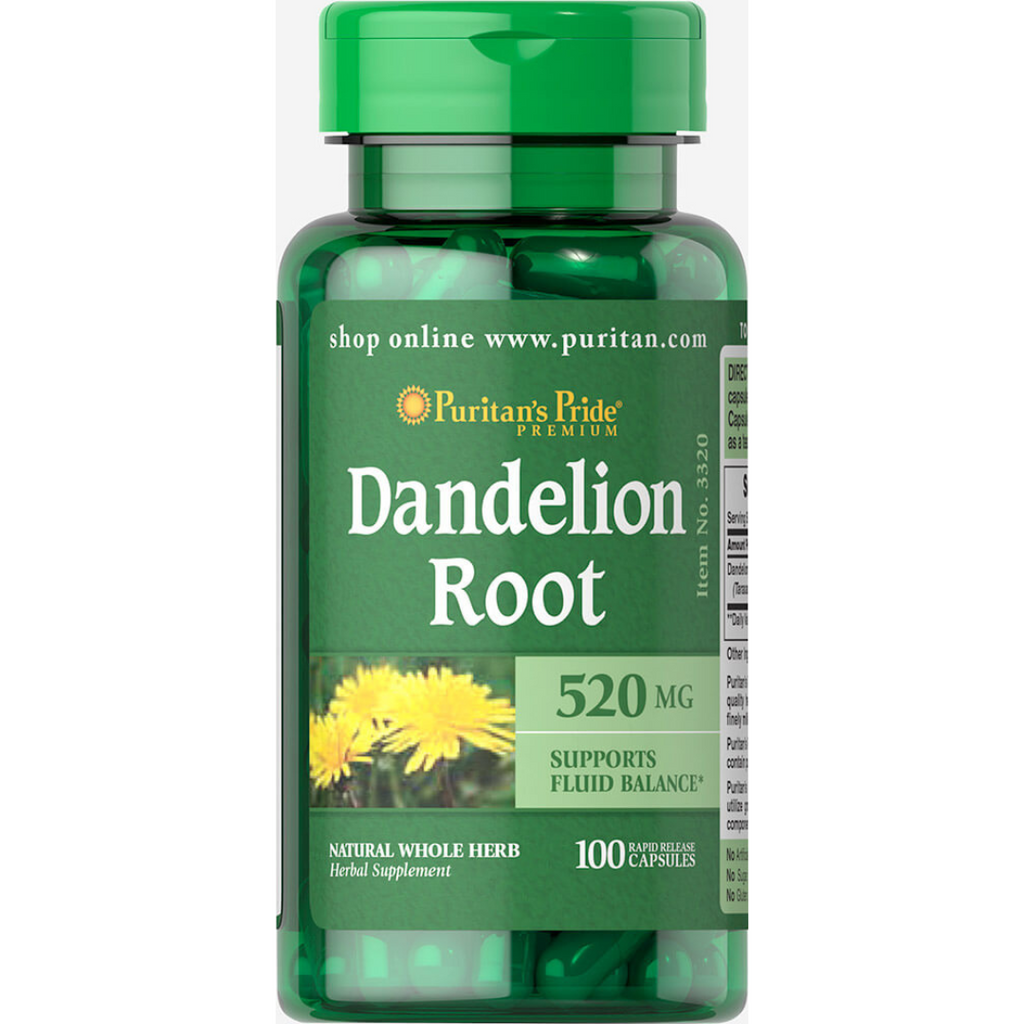 جذور الهندباء 520 ملجم 100 كبسولة Puritan's Pride Dandelion Root (Best Before 01-07-2026)