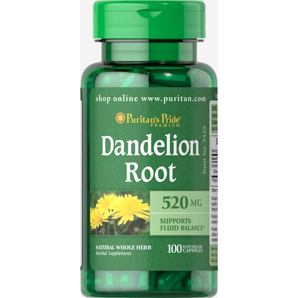جذور الهندباء 520 ملجم 100 كبسولة Puritan's Pride Dandelion Root (Best Before 01-12-2027)