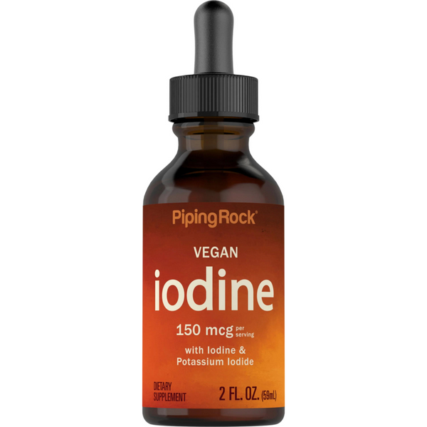 يود سائل 50 مكجم لكل نقطة (بدون كحول) 59 مل pipingrock Liquid Iodine (NON GMO) (Best Before 01-08-2026)