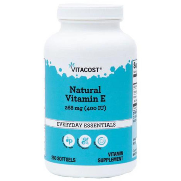 فيتامين إي طبيعي 400 وحدة 250 حبة Vitacost Natural Vitamin E (Best Before 01-05-2025)