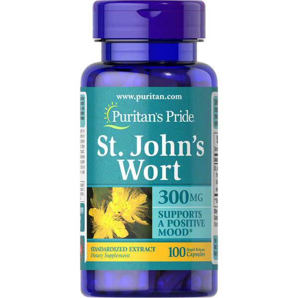 خلاصة نبتة القديسين / القديس يوحنا (الأفضل) 300 ملجم 100 كبسولة Puritan's Pride St. John's Wort Standardized Extract 0.3% Dianthrones (Best Before 01-07-2027)