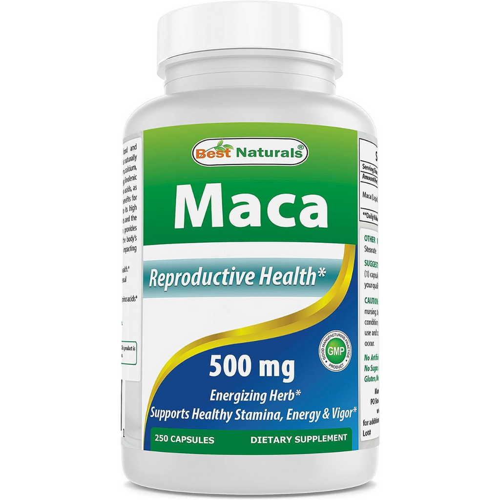 جذور الماكا 500 ملجم 250 كبسولة Best Naturals Maca (Best Before 01-11-2027)