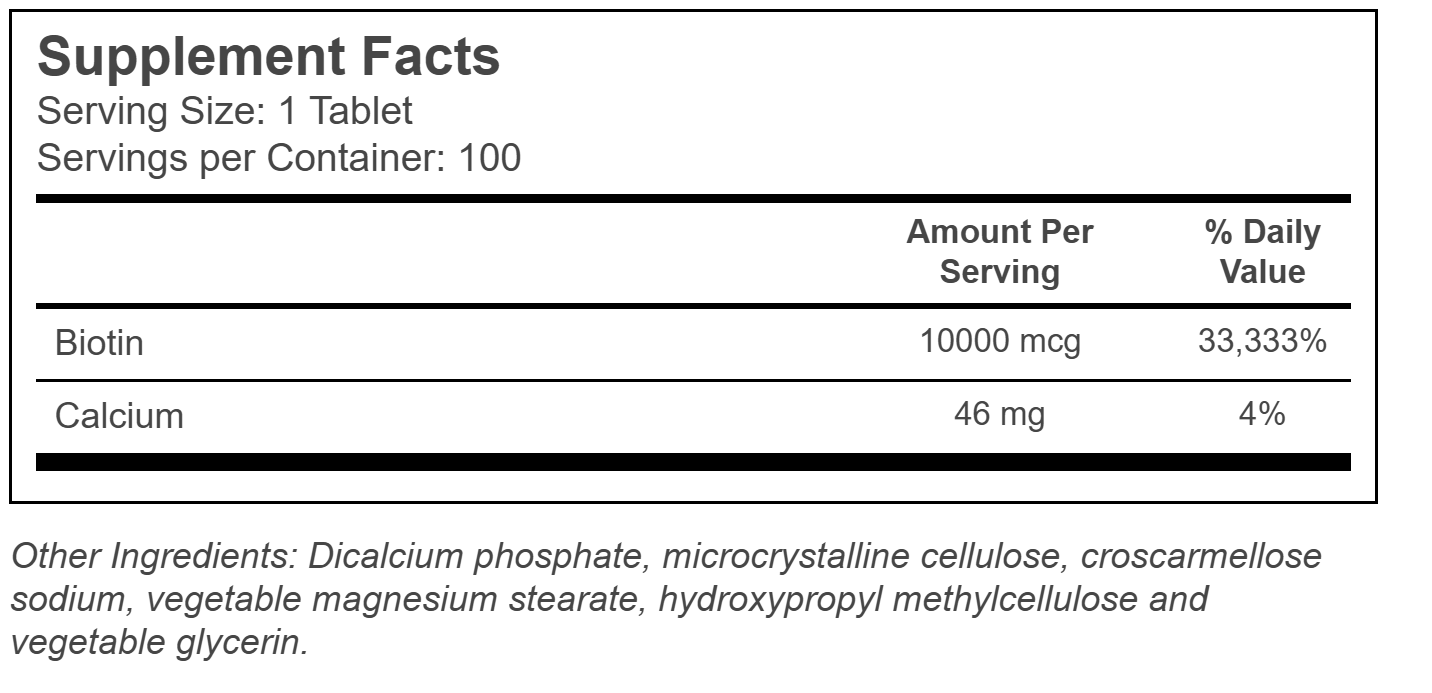 بيوتين (فيتامين ب7) 10،000 مكجم 100 قرص Vitacost Biotin (Vitamin B7) (Best Before 01-01-2027)