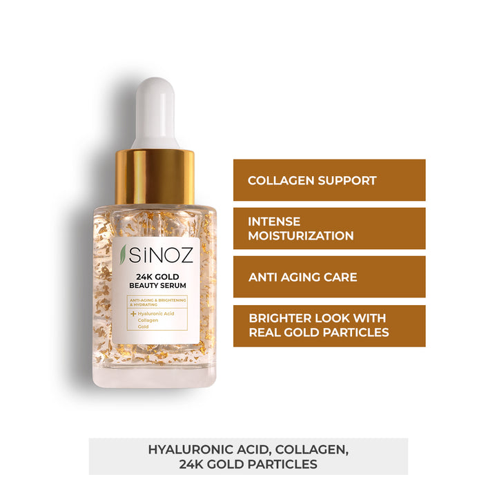 سيروم العناية بالوجه بالذهب عيار 24 30 مل (منتج تركي) Sinoz 24K Gold Beauty Face Care Serum 30 ml (Best Before 01-03-2027) سيروم العناية بالوجه بالذهب عيار 24 30 مل (منتج تركي) Sinoz 24K Gold Beauty Face Care Serum 30 ml (Best Before 01-03-2027)