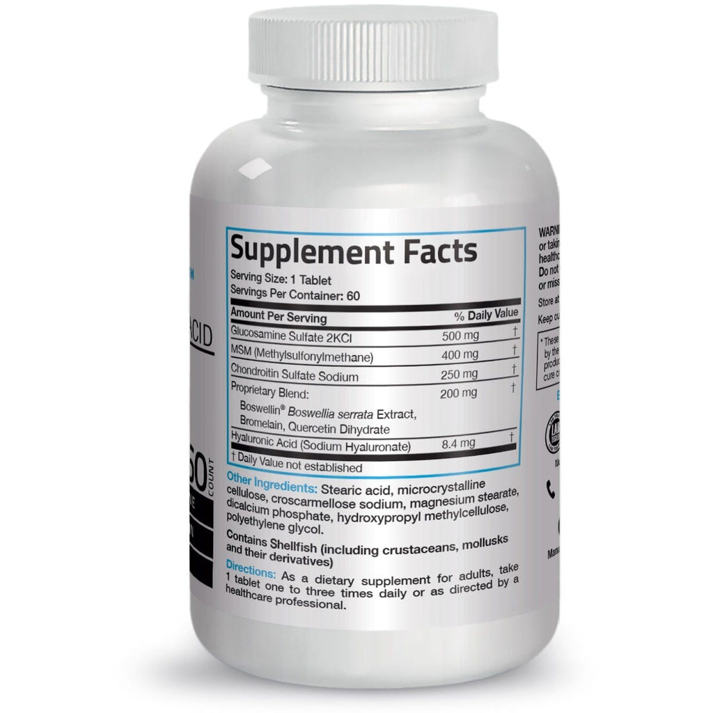 تركيبة ممتازة للمفاصل بالقوة المضاعفة 7 عناصر 1358 ملغم 60 قرص Bronson Joint Complete Formula with Hyaluronic Acid (Best Before 01-09-2026) تركيبة ممتازة للمفاصل بالقوة المضاعفة 7 عناصر 1358 ملغم 60 قرص Bronson Joint Complete Formula with Hyaluronic Acid (Best Before 01-09-2026)