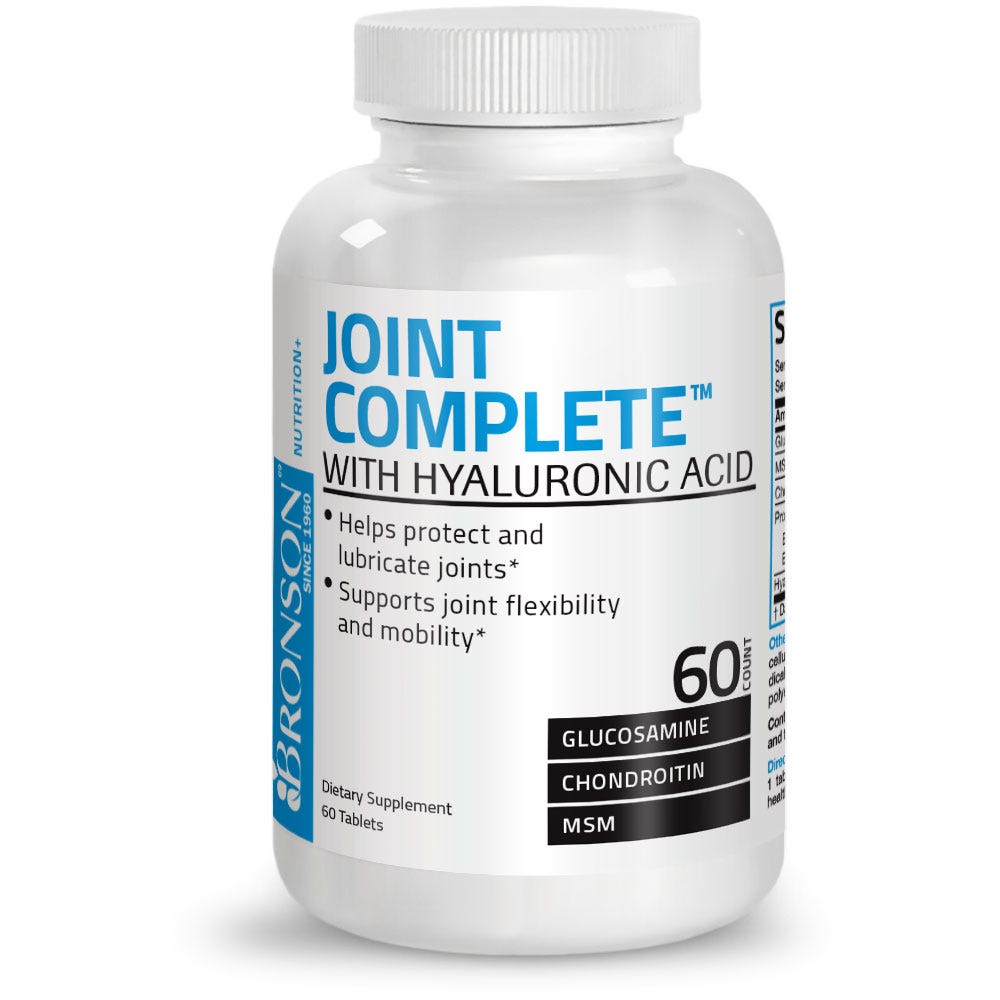 تركيبة ممتازة للمفاصل بالقوة المضاعفة 7 عناصر 1358 ملغم 60 قرص Bronson Joint Complete Formula with Hyaluronic Acid (Best Before 01-09-2026) تركيبة ممتازة للمفاصل بالقوة المضاعفة 7 عناصر 1358 ملغم 60 قرص Bronson Joint Complete Formula with Hyaluronic Acid (Best Before 01-09-2026)