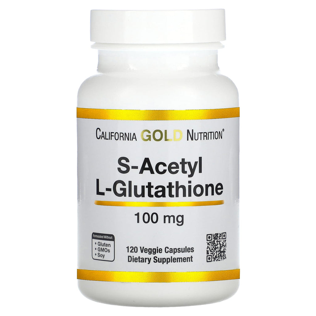 س-أسيتيل ل-جلوتاثيون 100 ملجم 120 كبسولة California Gold Nutrition S-Acetyl L-Glutathione (Best Before 01-04-2025)