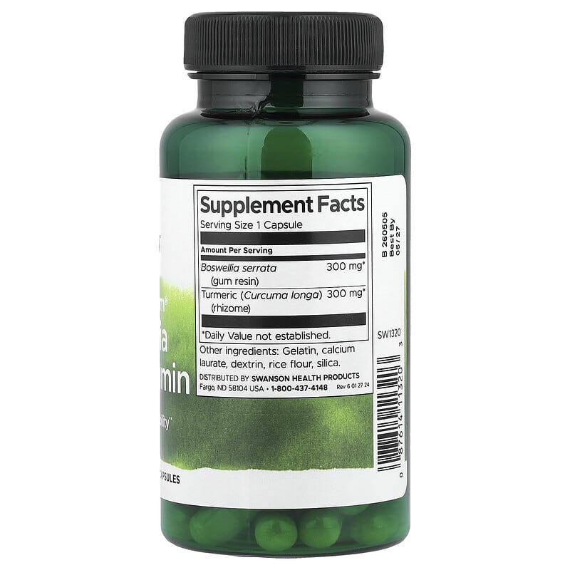بوسويليا 300 ملجم مع كركم 300 ملجم 60 كبسولة Swanson, Full Spectrum® Boswellia and Curcumin (Best Before 01-09-2027) بوسويليا 300 ملجم مع كركم 300 ملجم 60 كبسولة Swanson, Full Spectrum® Boswellia and Curcumin (Best Before 01-09-2027)