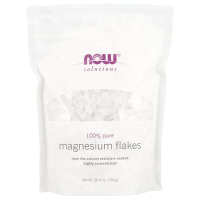 رقائق المغنيسيوم  كلورايد 750 جم NOW Foods, Solutions, Magnesium Flakes (Best Before 01-04-2029)