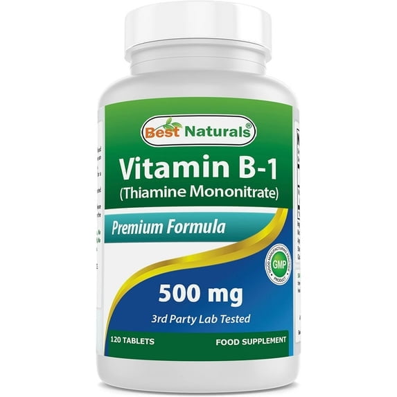 فيتامين ب1 (ثيامين) 500 ملجم 120 قرص Best Naturals Vitamin B1 (Thiamin) (Best Before 01-06-2028)