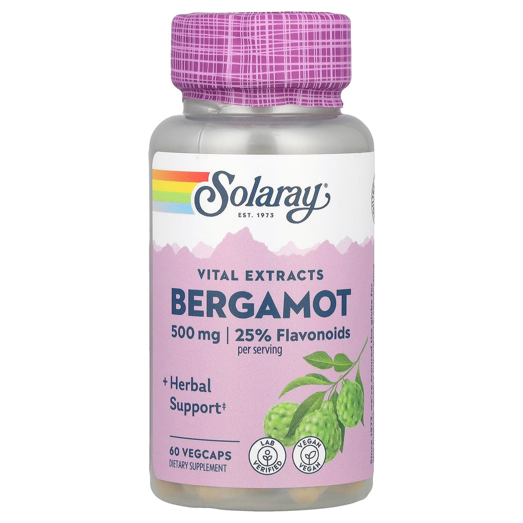 خلاصة البرجموت، 25٪ الفلافونويدات 60 كبسولة Solaray, Vital Extracts, Bergamot (Best Before 01-10-2028)