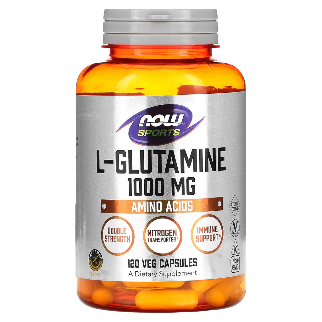 ل جلوتامين قوة مزدوجة 1000 ملجم 120 كبسولة NOW Foods Sports L-Glutamine Double Strength