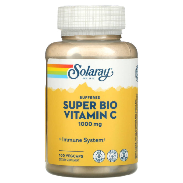 سوبر بيو فيتامين سي كومبلكس 500 ملغم 100 كبسولة نباتية Super Bio Vitamin C Complex Solaray (Best Before 01-12-2025)