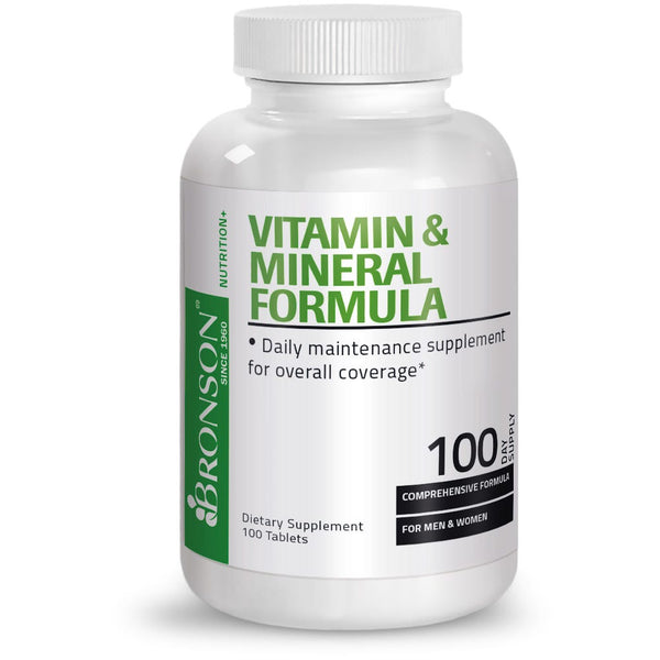 تركيبة الفيتامينات والمعادن المتعددة 100 قرص Bronson Once Daily Vitamin & Mineral Multivitamin Formula (Best Before 01-09-2026)