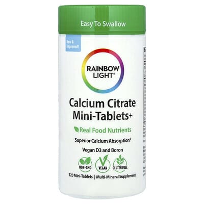 كالسيوم ستريت كومبلكس مع 12 عنصر 120 قرص Rainbow Light, Calcium Citrate Mini-Tablets+ (Best Before 01-11-2027)