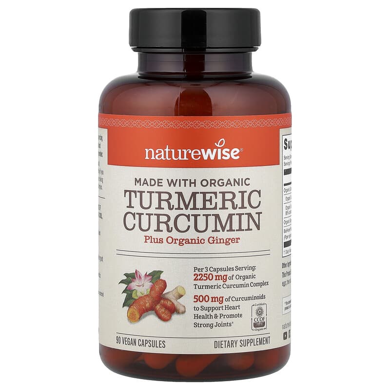 كركمين 166 ملغم مع كركم وخلاصة الفلفل الأسود وخلاصة الزنجبيل 90 كبسولة Organic Turmeric Curcumin (Best Before 01-12-2028)