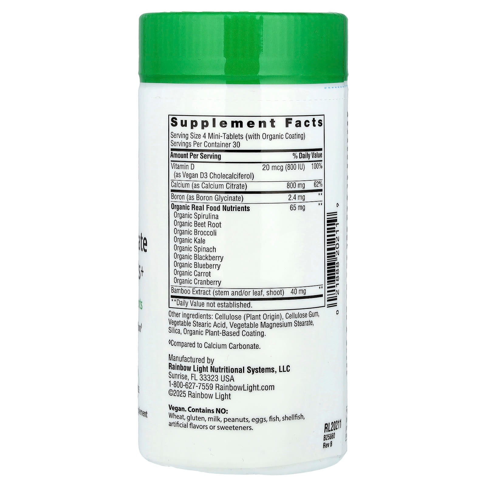 كالسيوم ستريت كومبلكس مع 12 عنصر 120 قرص Rainbow Light, Calcium Citrate Mini-Tablets+ (Best Before 01-11-2027)