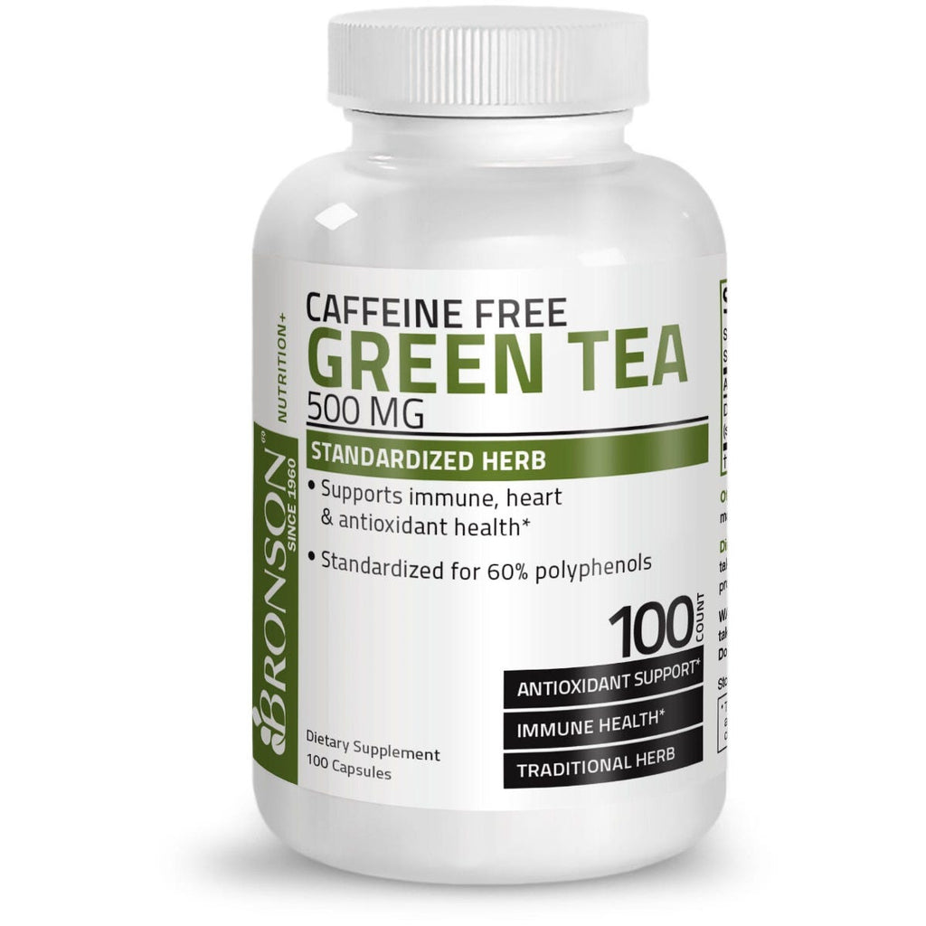 شاي أخضر خالي من الكافيين 250 ملجم 100 كبسولة Bronson Green Tea Extract Caffeine Free (Best Before 01-02-2027)