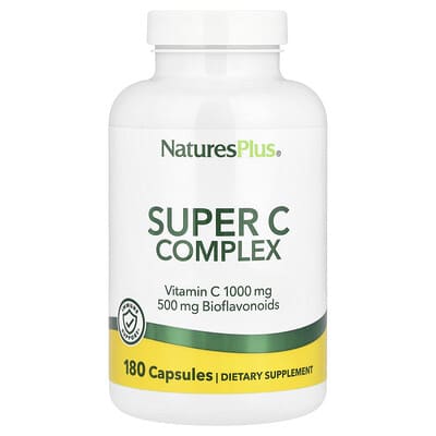 فيتامين سي كومبلكس، 180 كبسولة NaturesPlus, Super C Complex (Best Before 01-09-2027)