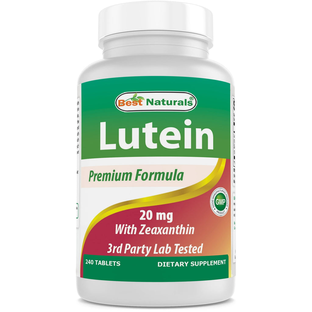 لوتين 20 ملجم مع زياكسانثين 1 ملغم 240 قرص Best Naturals Lutein with Zeaxanthin Non-GMO (Best Before 01-07-2028)