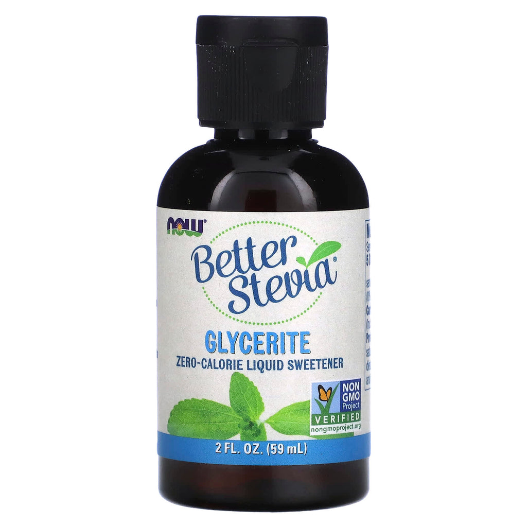 سكر ستيفيا سائل مركز جدا, (يكفي لتحلية 800 كوب على الأقل) 59 مل بدون كحول NOW Foods Better Stevia Glycerite