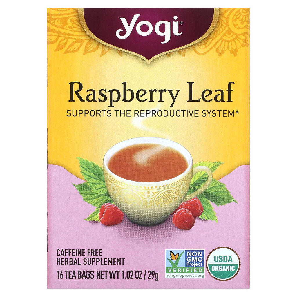 شاي أوراق توت العليق للنساء خالٍ من الكافيين 16 كيس شاي 29 جم Yogi Tea Raspberry Leaf Caffeine Free