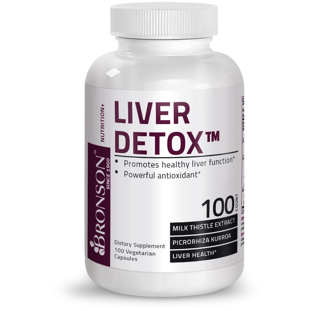 تنظيف الكبد كومبلكس خلاصة حليب الشوك 175 ملجم 80% سيليمارين مع 10 عناصر 100 كبسولة Bronson Liver Detox Formula Non-GMO (Best Before 01-06-2027)
