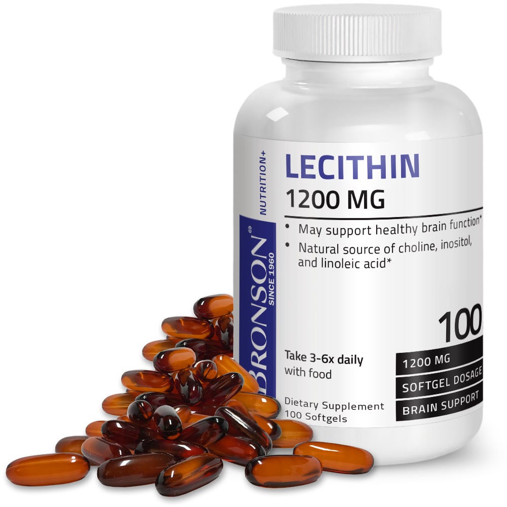 ليسيثين 1200 ملجم 100 حبة جيلاتينية Bronson Lecithin (Best Before 01-03-2027) ليسيثين 1200 ملجم 100 حبة جيلاتينية Bronson Lecithin (Best Before 01-03-2027)
