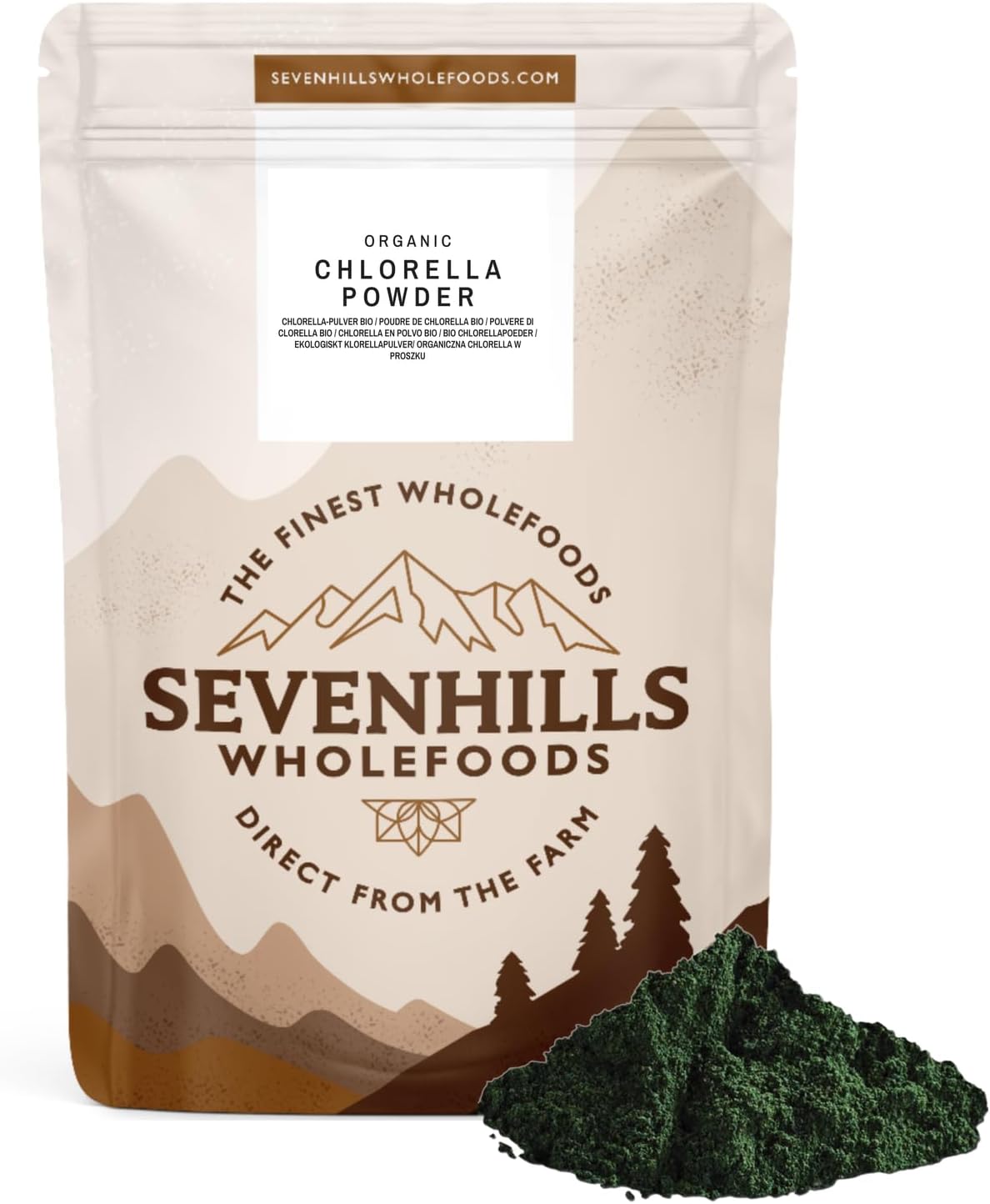 كلوريلا عضوية معتمدة بودرة 200 غرام Sevenhills Wholefoods Organic Chlorella Powder (Best Before 19-10-2026)